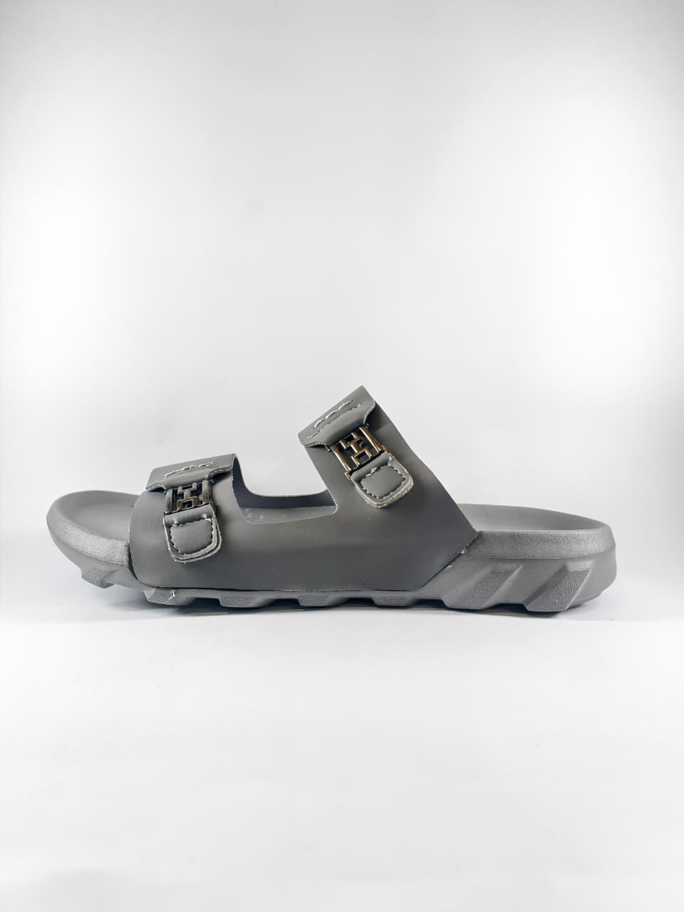 Grey Trek Dual-Buckle Slides (DB 402)