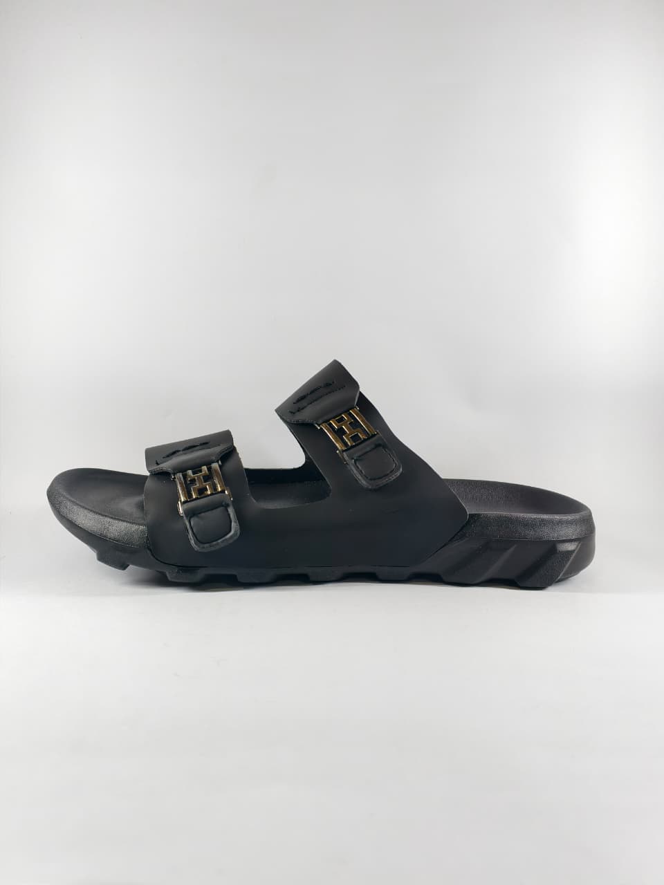Black Trek Dual-Buckle Slides (DB 402)