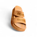 Beige Double-Strap Comfort Platform Slides (SCS002)