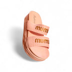 Pink Double-Strap Comfort Platform Slides (SCS002)