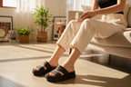 Brown Double-Strap Comfort Platform Slides (SCS002)